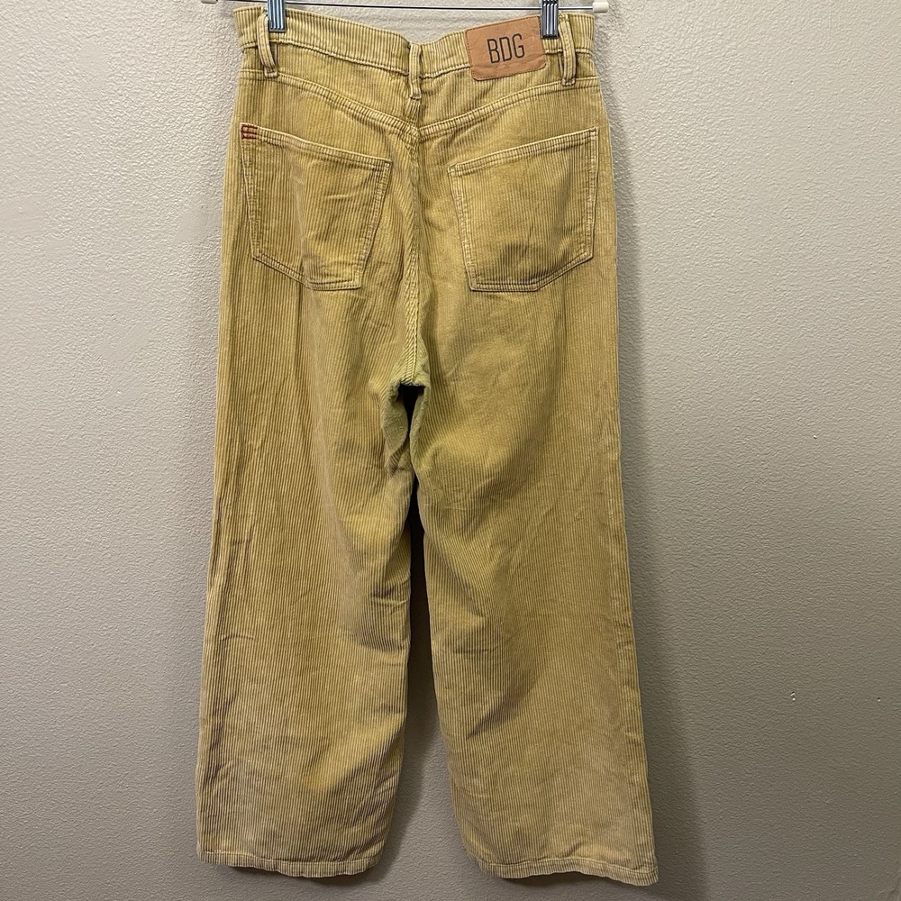 BDG Urban Outfitters Corduroy Ankle Pants Yellow TRASHED Streetwear Grunge Sz 29 - Picture 2 of 14